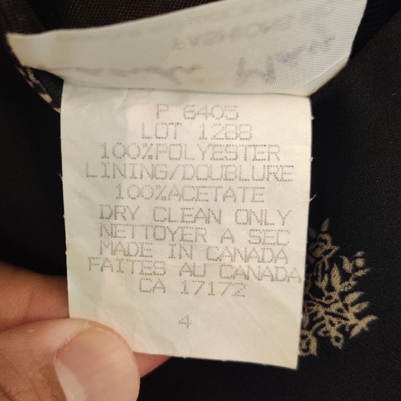 Vintage 90s Randi May Black Floral Mini Shift Dress Size 4 - Picture 4 of 4